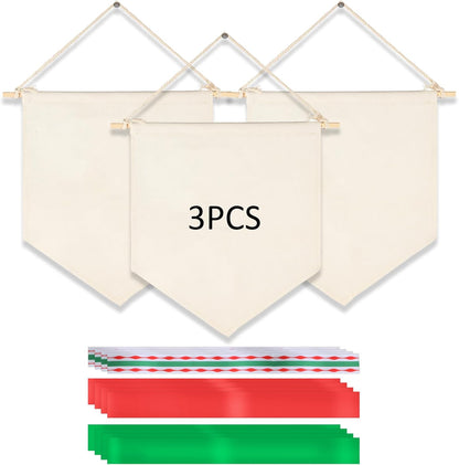 1/3/10Pcs Blank Wall Canvas Banners-Decorative DIY Wall Decor,Baby Shower,Wedding,Graduation,Classroom Decor