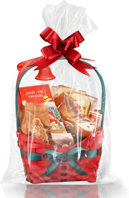 WIKDAY Cellophane Bags 100 PCS 6x10 Inches Clear Gift Gags with Ties Plastic Treat Party Favor Candy Bags for Gift Giving, Packaging Snack, Products