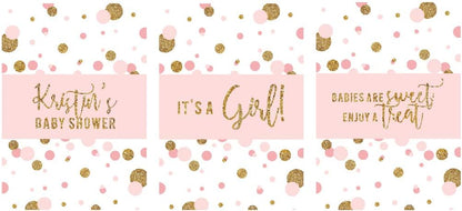 Andaz Press Blush Pink Gold Glitter Girl Baby Shower, Printable Table Tent Place Cards, 20-Pack, Seat Placement Cards Blank Place Cards For Table Settings Name Cards for Wedding, Graduation Food Cards - Colors A