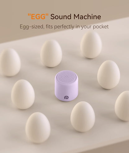 Dreamegg Portable Travel White Noise Machine for Sleep, Features Powerful Battery, Egg-Sized, 16 Nature Sounds, Timer, for Baby Adults Office Privacy Home Gift, Cream