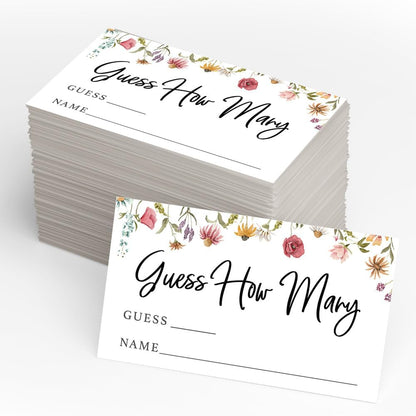 Printed Party Baby Shower Games for Girl – 4 Games and Activities for 30 Guests, Includes Bingo, Price is Right, Mommy or Daddy Trivia, and Storybook Title Guessing, Wildflower Baby in Bloom Design