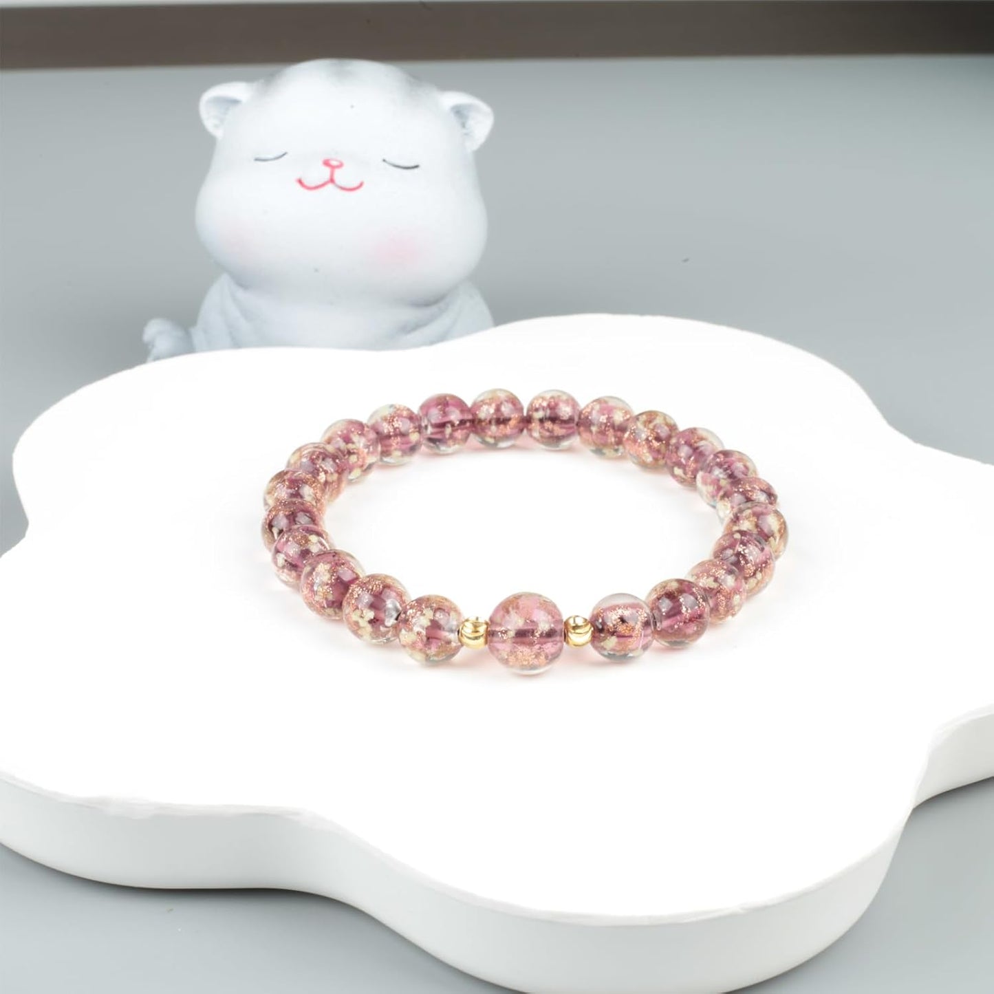 Glass Beaded Bracelet Glowing Bracelet Luminous Beads Bracelet for Women Glass Mermaid Bracelet Bangles Anti Anxeity Healing Energy