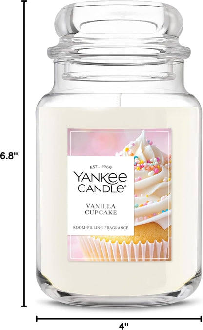 Yankee Candle Vanilla Cupcake, Scented Candle, 22oz Large Jar with up to 150 Hour Burn Time, Giftable, Birthdays