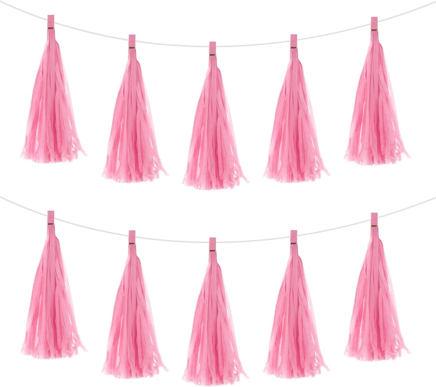 MECCANIXITY 20Pcs Light Blue Tassel Garland Banner with Rope Tissue Paper Tassels Party DIY Kits for Anniversary Wedding Birthday Party