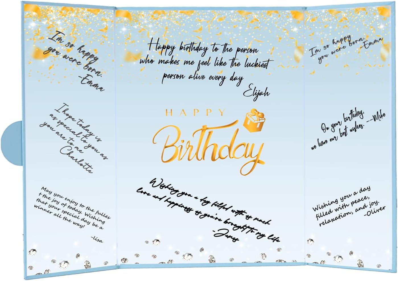 Crenics Black and White Birthday Decorations Women Men, Creative Birthday Guest Signature Book Alternative 18" x 12", Great Party Gifts for Girls or Boys