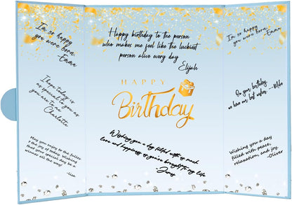 Crenics Black and White Birthday Decorations Women Men, Creative Birthday Guest Signature Book Alternative 18" x 12", Great Party Gifts for Girls or Boys