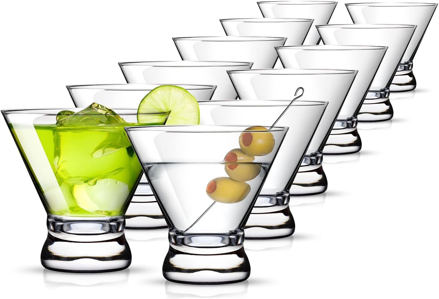 LUNA & MANTHA Martini Glasses, Martini Cocktail Glasses for Margarita, Manhattan, Cosmopolitan, Espresso, Home Bar, Evening Parties, Birthdays, Housewarming Gift,8oz-Stemless Set of 4
