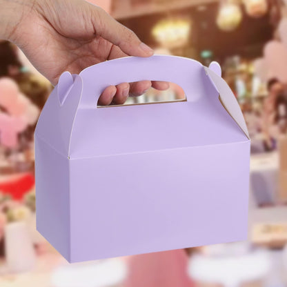 DjinnGlory 36 Pack White Party Favor Treat Boxes with Handle, DIY Paper Boxes for Baby Shower, Birthday, All Occasion, Small Gable Boxes for Small Business 6.18 x 3.58 x 3.38 Inches