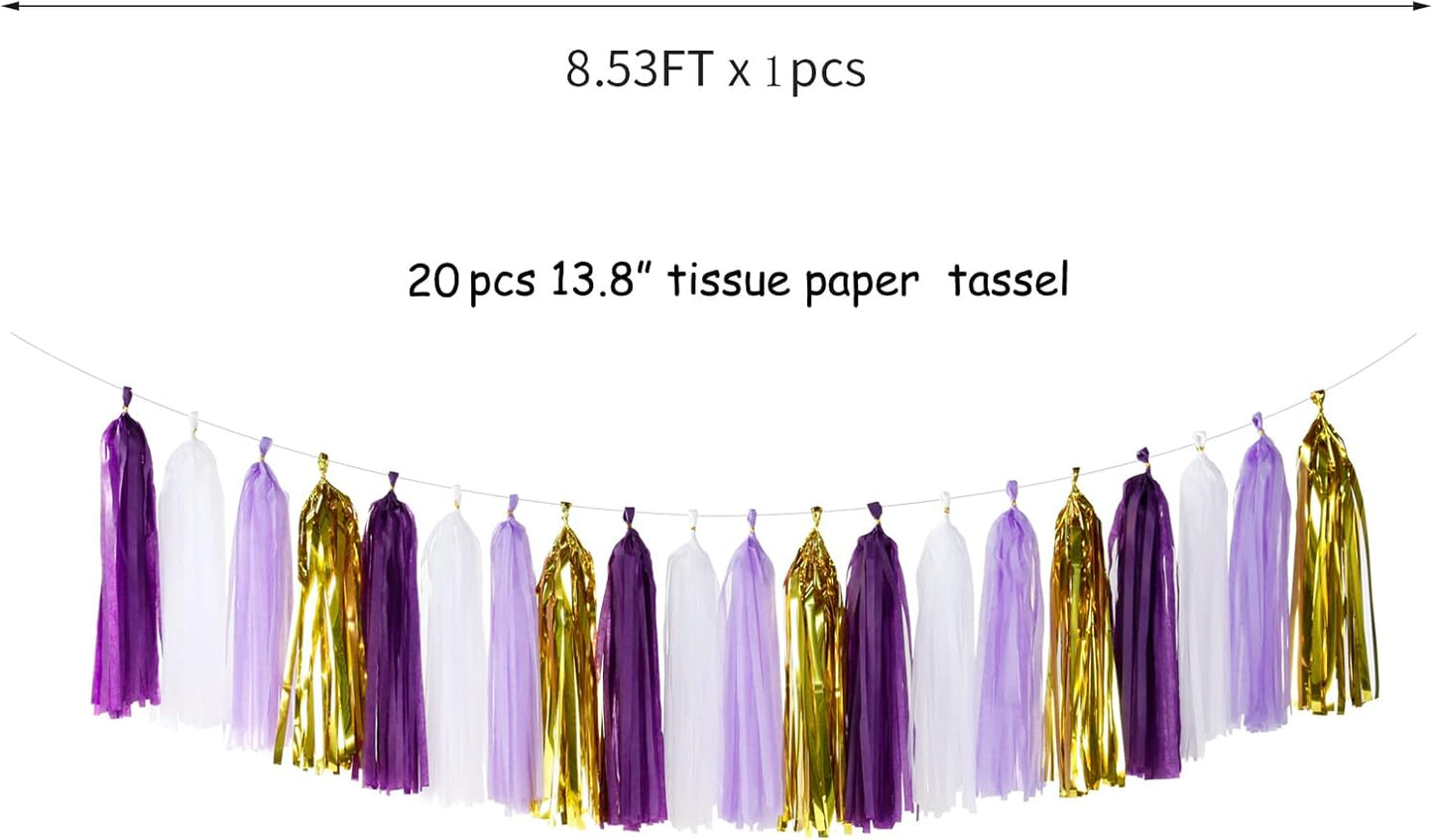 Navy-Blue White-Silver Tassel Garland Streamers - 15pcs Party Decorations Tissue Paper Tassels Banner,Graduation 2025 Wedding Baby Bridal Shower Hanging Decoration Boy Birthday Backdrop Decor Panduola