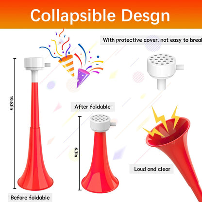 Vuvuzelas Soccer Horn Collapsible Blow Horns Noise Maker Loud Sound Sports Horn Noisemaker for Sporting Events School Graduation Games Party Supplies Favors Accessories