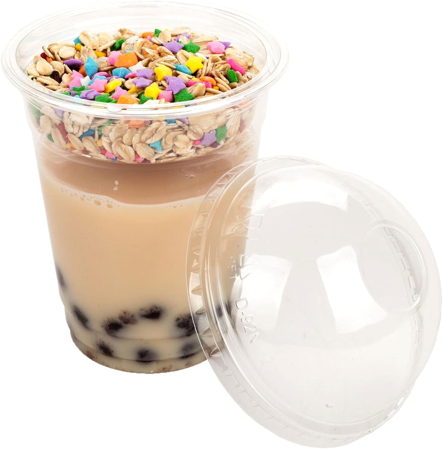 Golden Apple Cup series, 9oz Clear Plastic cups with Flat lids no hole 50sets