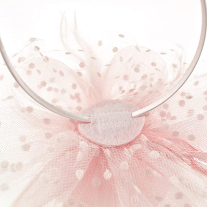 DRESHOW Fascinators Hat Flower Mesh Ribbons Feathers on a Headband and a Clip Tea Party Headwear for Girls and Women - Colors B