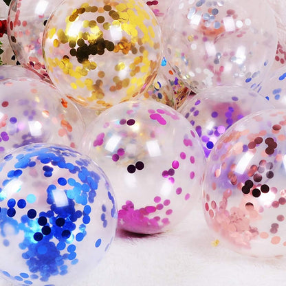 Party Balloons 12inch 50 Pcs Latex Confetti Balloons Birthday Balloons Party Decoration Wedding Baby Shower Christmas Party-Confetti Silver