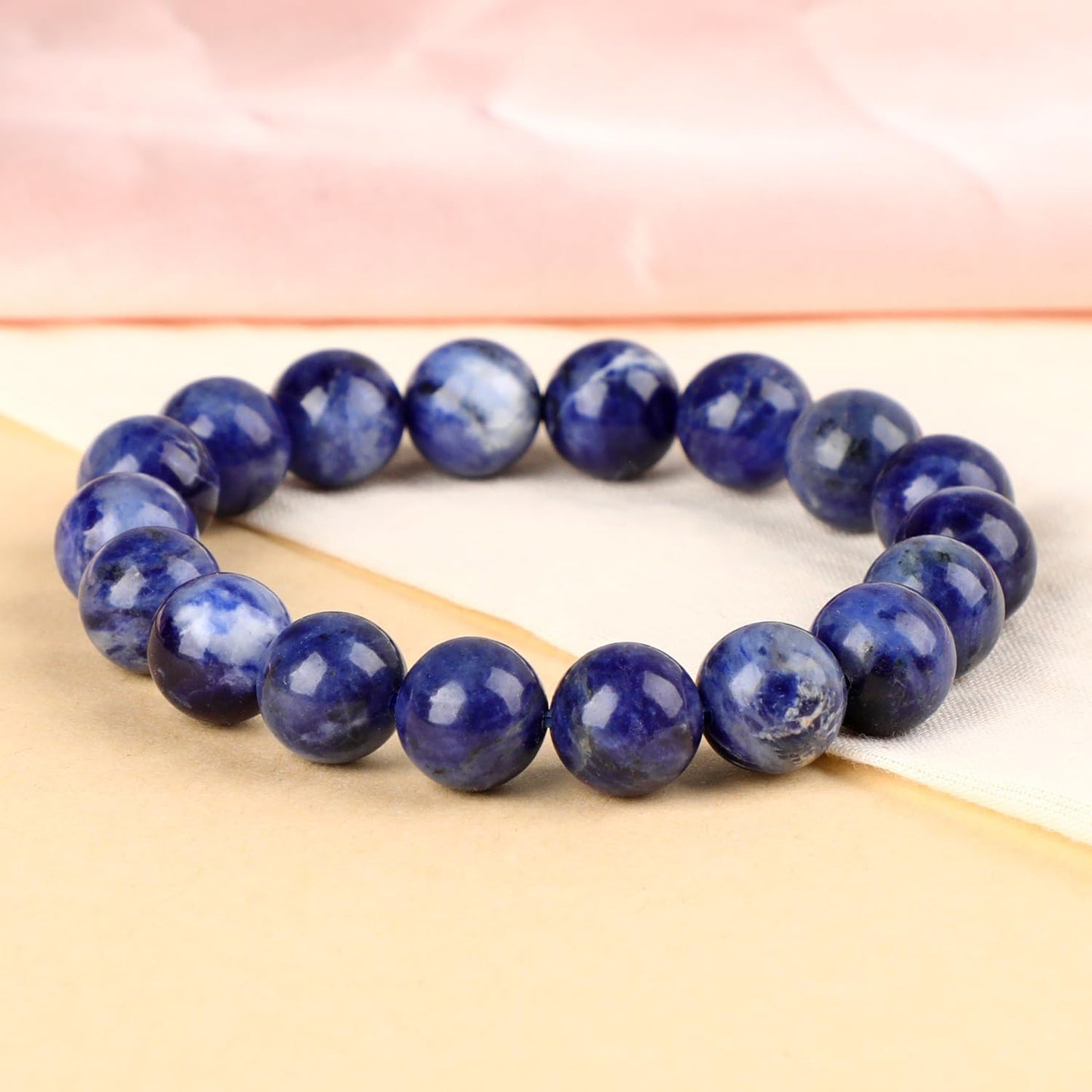 LPBeads Handmade Natural Gemstone Stretch Elastic Bracelet Healing Crystal Round Stone Beads Jewelry Gifts for Women Men