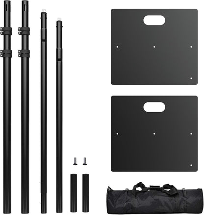 TOCRETOARE Heavy Duty Backdrop Stand, 10x10ft Pipe and Drape Backdrop Stand Kit with Adjustable Telescopic Poles Frame and Metal Base, Background Holder for Parties Wedding Birthday Photography Capacity of up to 22 lbs