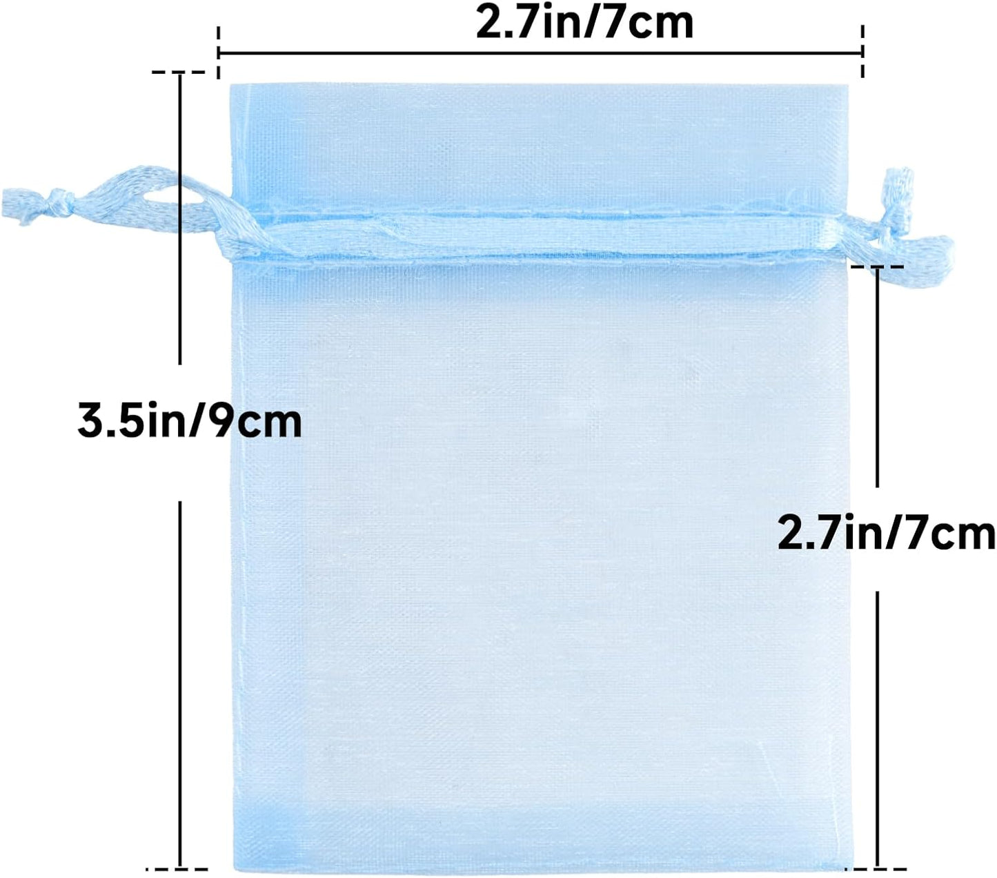 joycraft 50Pcs Organza Bags, 2x3 inch Gift Favor Bags, White Wedding Favor Bags, Jewelry Pouches with Drawstring, Mesh Bags Drawstring for Jewelry, Festival, Makeup, Candy, Desserts
