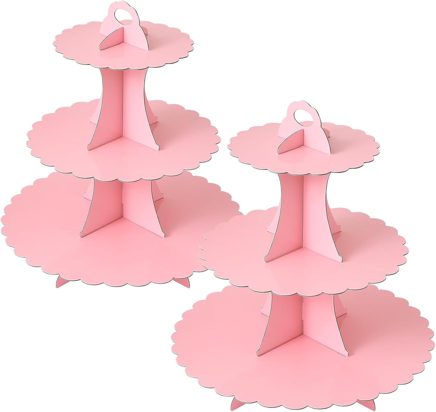 Soleebee 3-Tier Cupcake Stand, Cardboard Cupcake Tower, Dessert Cup Cake Stand Tower for Birthday Wedding Party Decoration, Cupcake Tier Stand 1 Set (Black)