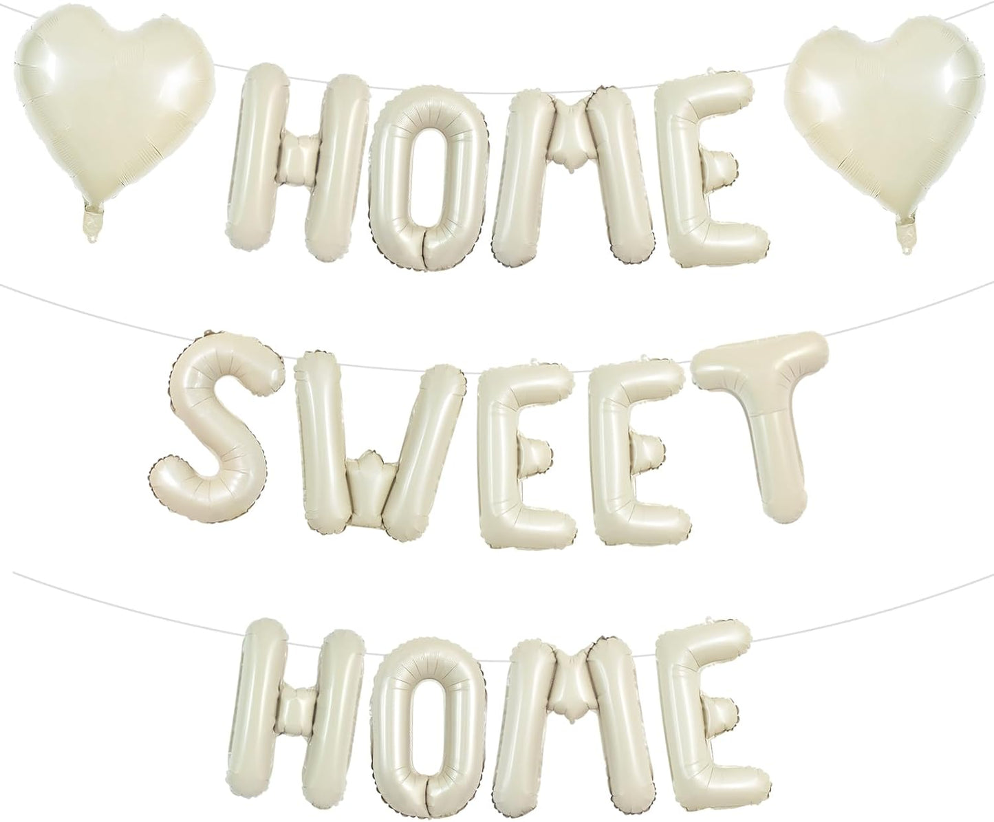 TONIFUL 16 Inch Cream White HOME SWEET HOME Letter Balloon,Decoraction for Housewarming, New Home Parties and Homecoming Celebrations,Ivory White Balloon Banner for Welcome Sign and Party Supplies