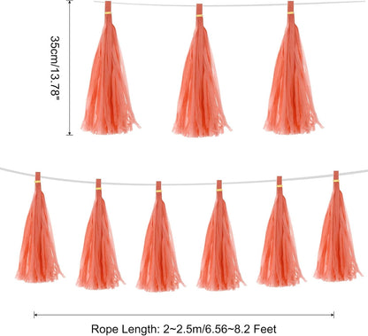 MECCANIXITY 20Pcs Light Blue Tassel Garland Banner with Rope Tissue Paper Tassels Party DIY Kits for Anniversary Wedding Birthday Party