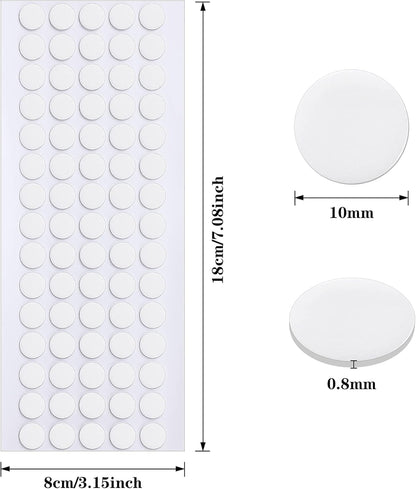 JANYUN 140 Pieces Adhesive Dots,Removable Round Putty Clear Tack No Trace Small Tape Stickers for Wall Hanging Festival Poster Office Party Decoration Picture Crafts