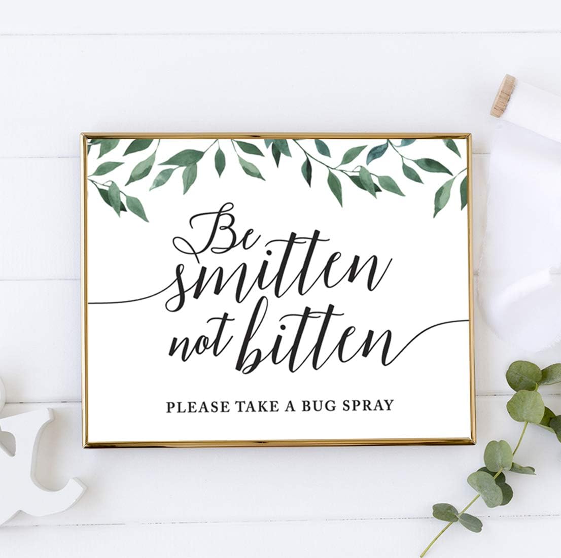 Andaz Press Wedding Party Signs, Natural Greenery Green Leaves, 8.5x11-inch, Bridal Shower Scavenger Hunt, 1-Pack - Colors B