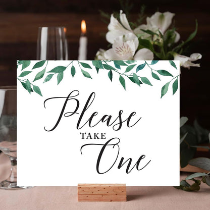 Andaz Press Wedding Party Signs, Natural Greenery Green Leaves, 8.5x11-inch, Bridal Shower Scavenger Hunt, 1-Pack - Colors D