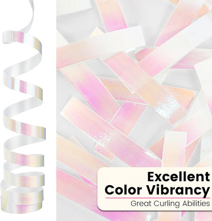 500 Yards White Curling Ribbon for Gift Wrapping, 1/5 inch Wide Balloon Ribbon String for Florist Flower, Crafts, Wreaths, Christmas, Birthday Party, Wedding