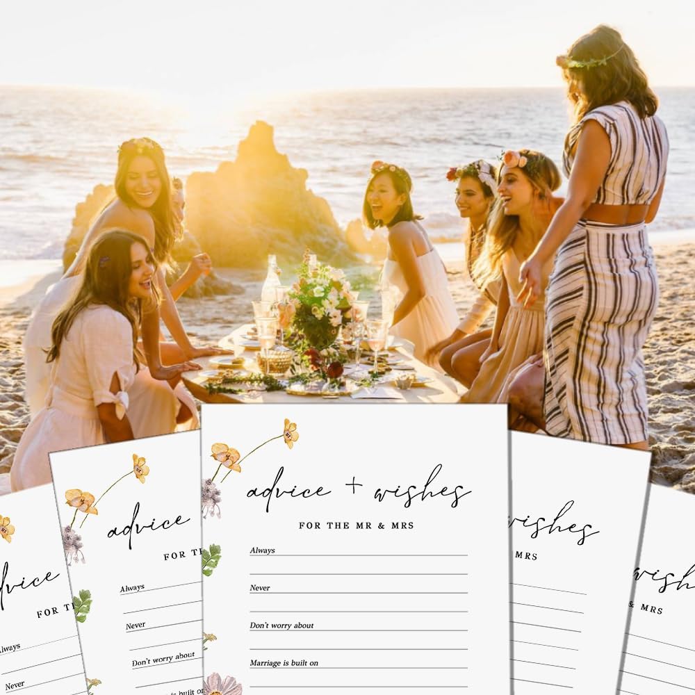 GardenCity Find The Guest Bingo Game Cards, Bridal Shower Games, Baby Shower Bingo, Wedding Game, 50 Cards - Wildflower