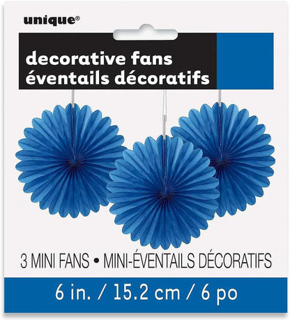 Sunflower Yellow Hanging Tissue Paper Fans - 6'', 3 Count - Perfect for Parties & Home Decor