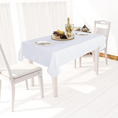 sancua Clear Plastic 100% Waterproof Tablecloth - 54 x 78 Inch - Vinyl PVC Rectangle Table Cloth Protector Oil Spill Proof Wipe Clean Table Cover for Dining Tables, Parties & Camping, Crystal Clear