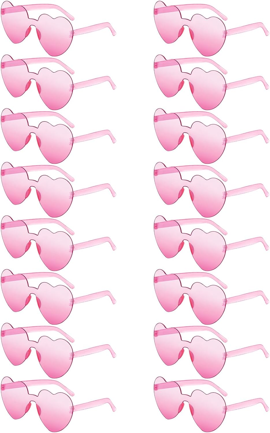 Matcheck 16 Heart Shaped Rimless Sunglasses Transparent Candy Colored Glasses Frameless Party Eyewear for Women