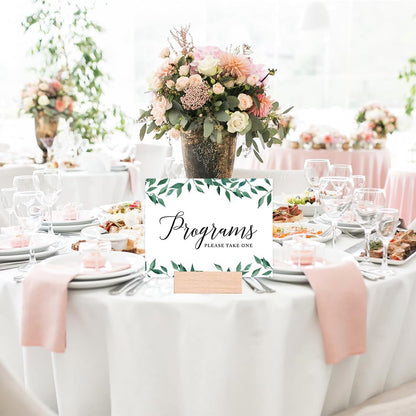 Andaz Press Wedding Party Signs, Natural Greenery Green Leaves, 8.5x11-inch, Bridal Shower Scavenger Hunt, 1-Pack - Colors B