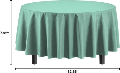 12-Pack Premium Plastic Tablecloth 54in. x 108in. Rectangle Table Cover - Dark Blue - Colors A