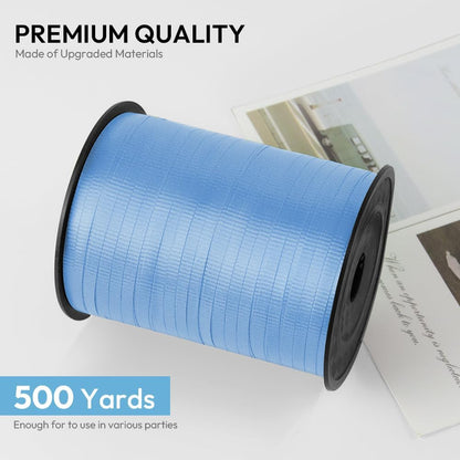KMER LIFE White Crimped Curling Ribbon, 1/5" Wide x 500 Yards Christmas Curling Ribbons for Gift Wrapping, Party Decoration, Balloon String, Crafting, Balloon Ribbons for Florist Flower (1 Roll)