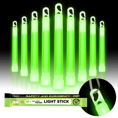 Glow Fever Emergency Safety Military Grade Glow Sticks, 30pcs 6'' Lightsticks, Light Up Ultra Bright with 12 Hours Duration. for Hiking Party Camping Blackouts Hurricane Shelter Survival Kit (Yellow)
