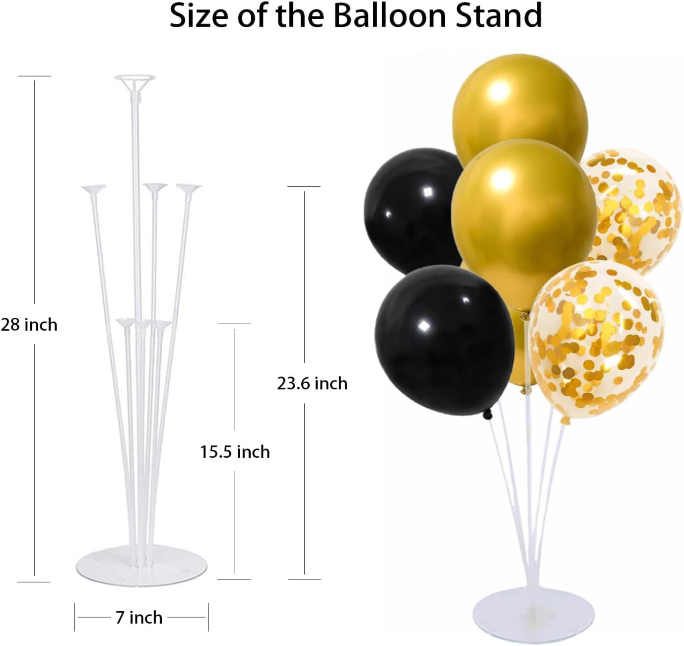 4 Set Balloon Stand Kit for Table Centerpieces With Balloon and Base Party Decorations for Birthday Wedding Retirement Graduation Baby Shower (Navy Silver)