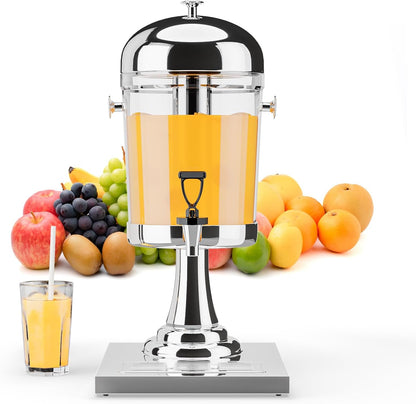 ROVSUN 4.4 Gallon/ 16.6L Drink Dispenser for Parties, Beverage Dispenser with Stand, Drink Dispenser Water Juice Dispenser Stainless Steel with Ice Container, Hot & Cold Drinks for Catering Buffet