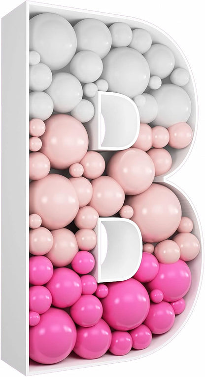JW Passion - Premium Quality Made 3FT Tall Mosaic Balloon Frame Big Marquee Light Up Letters DIY Kit for Birthday Party Wedding Backdrop Decor Letter A Pre-Cut Foam Board