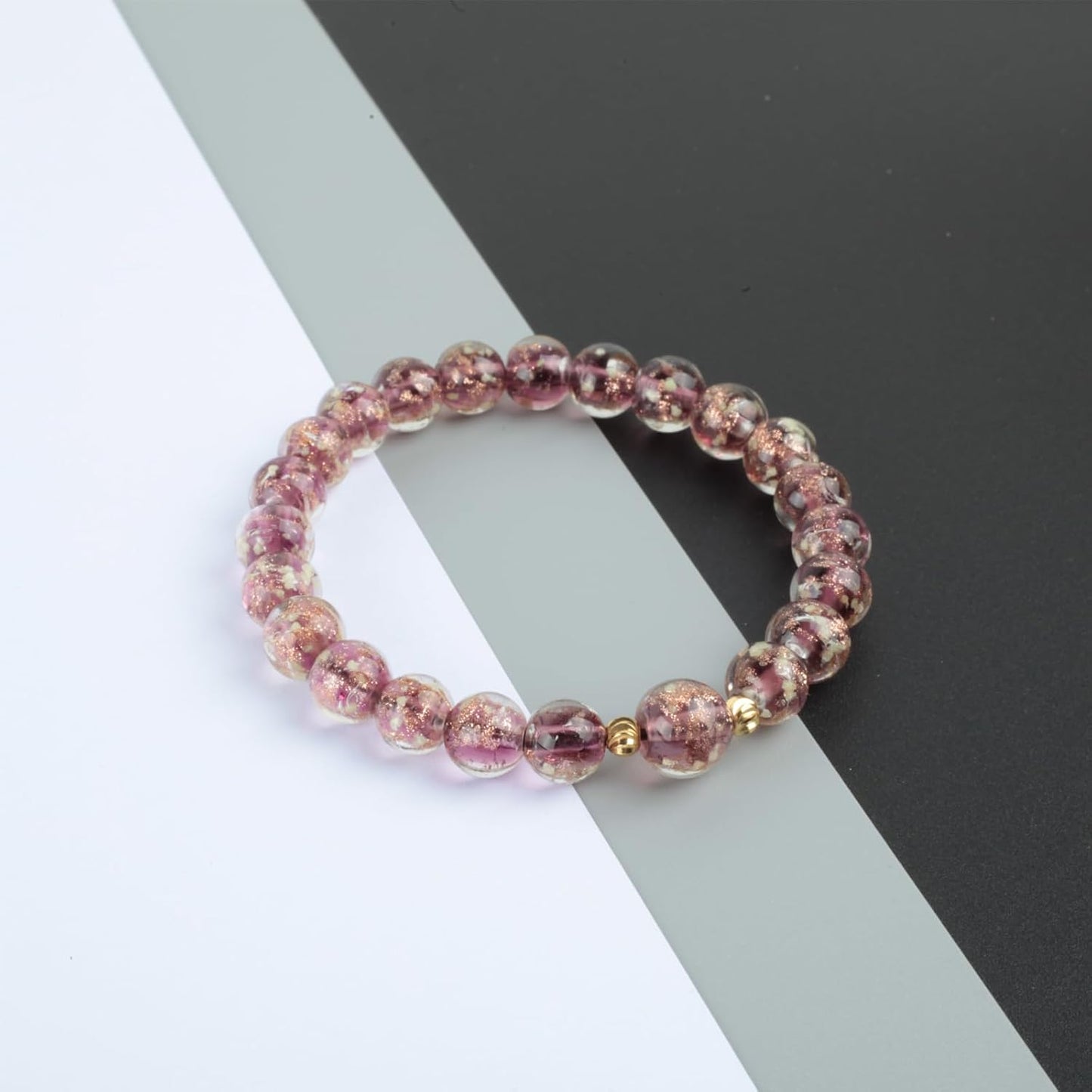 Glass Beaded Bracelet Glowing Bracelet Luminous Beads Bracelet for Women Glass Mermaid Bracelet Bangles Anti Anxeity Healing Energy