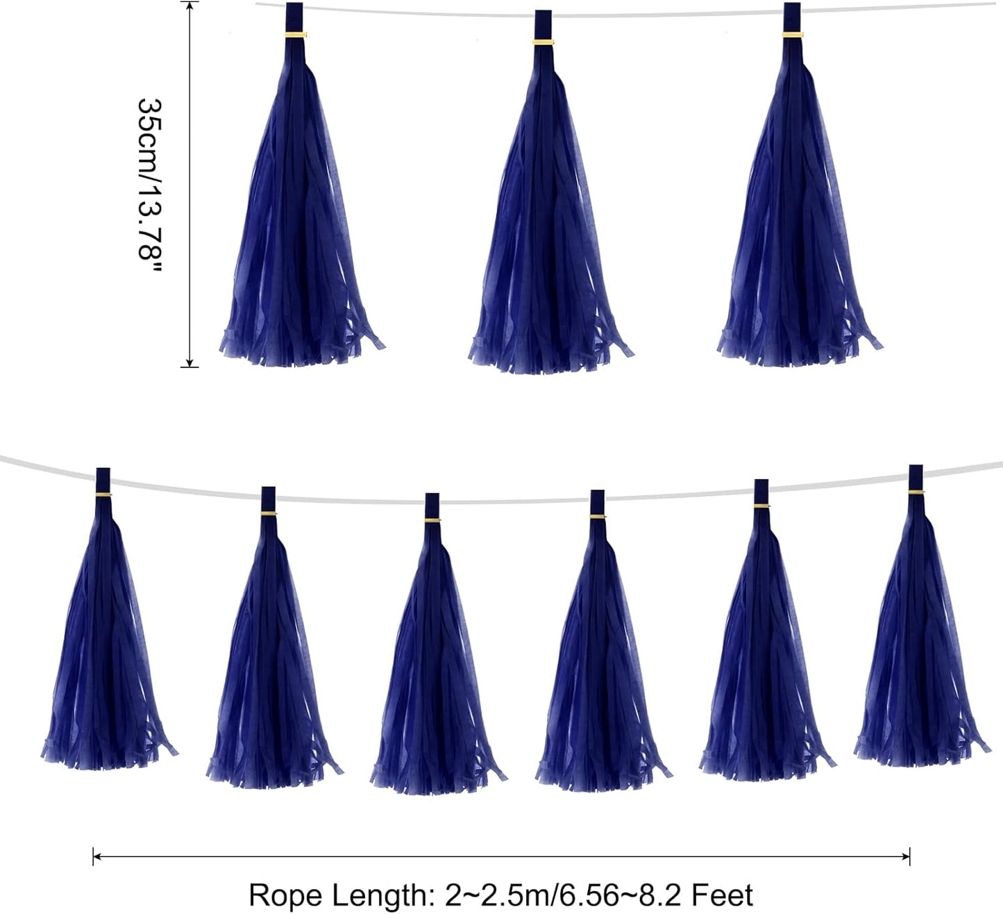 MECCANIXITY 20Pcs Light Blue Tassel Garland Banner with Rope Tissue Paper Tassels Party DIY Kits for Anniversary Wedding Birthday Party
