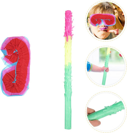 1 Set Pinata Props Paper Pinata Stick for Kids Stick for Party for Birthday Paper Colorful Blindfold Mask and Fun