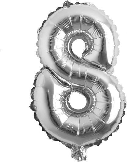 16" inch Single Silver Alphabet Letter number Balloons Aluminum Hanging Foil Film Balloon Wedding Birthday party decoration banner Air Mylar Balloons (16 inch Silver 0)