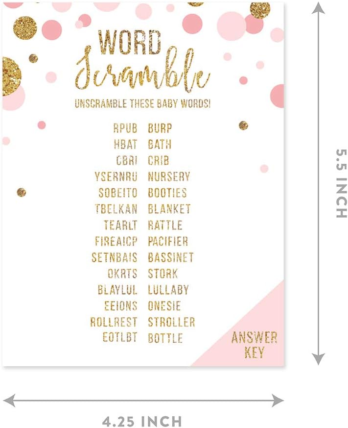 Andaz Press Blush Pink Gold Glitter Girl Baby Shower, Printable Table Tent Place Cards, 20-Pack, Seat Placement Cards Blank Place Cards For Table Settings Name Cards for Wedding, Graduation Food Cards - Colors B