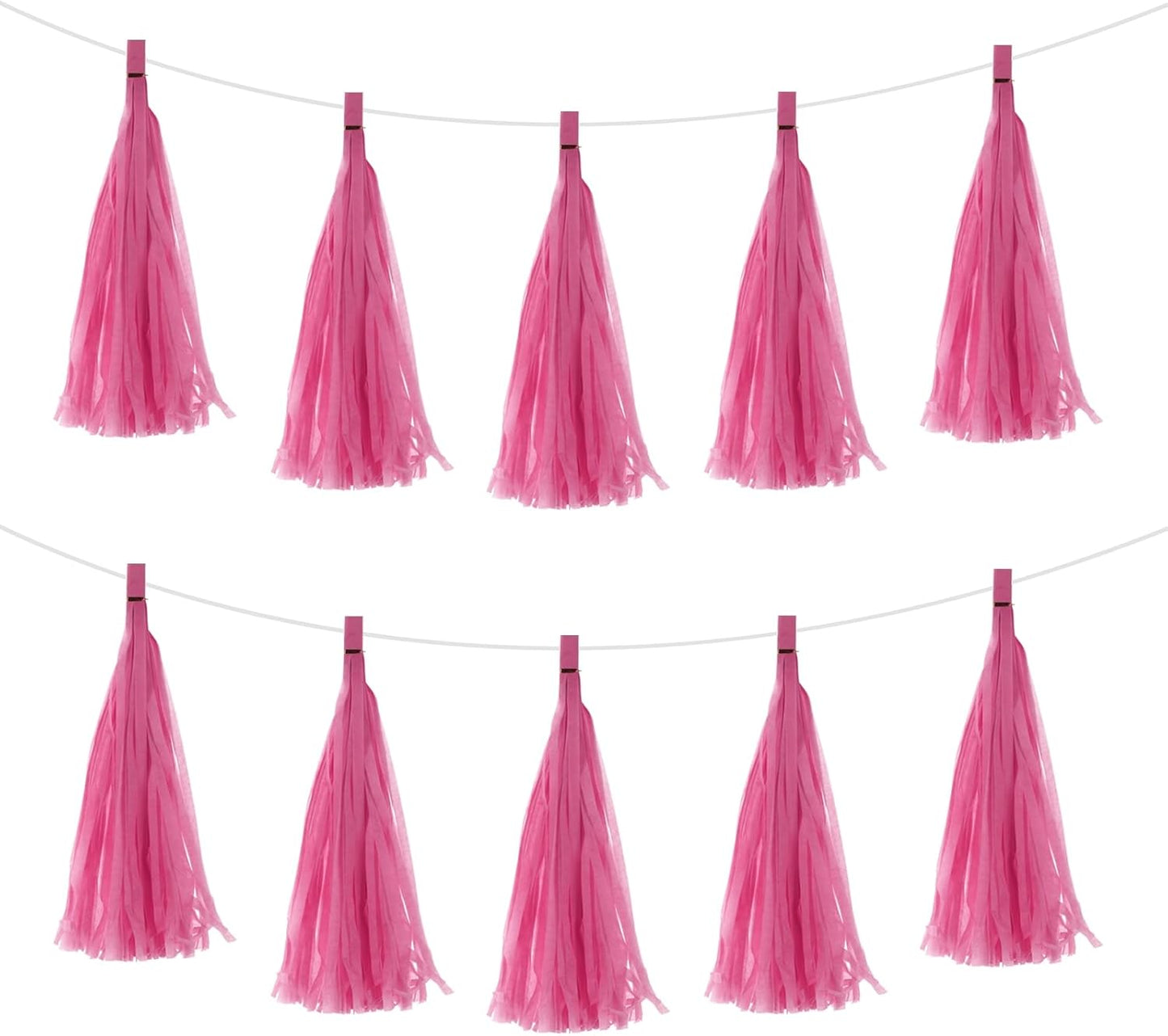 MECCANIXITY 20Pcs Light Blue Tassel Garland Banner with Rope Tissue Paper Tassels Party DIY Kits for Anniversary Wedding Birthday Party