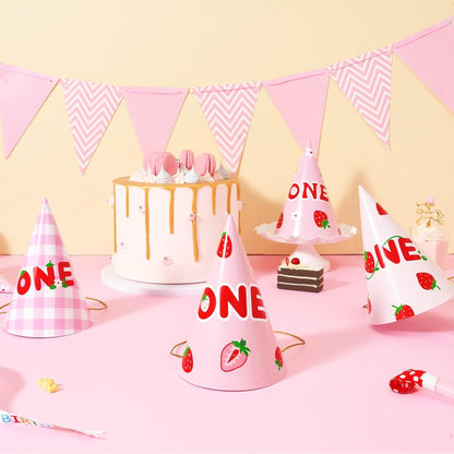 WERNNSAI Birthday Party Hats - 12 Pcs Birthday Party Supplies Cone Hat Headbands Colorful Paper Party Hats for Kids