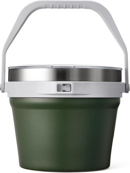 COKTIK 7L Insulated Ice Bucket with Lid，Double Wall Vacuum Stainless Steel Beverage Bucket Keeps Frozen Longer，Holds 6 Longnecks or 3 Bottles of Wine，for Cocktail, Champagne, Large Parties(Blue)