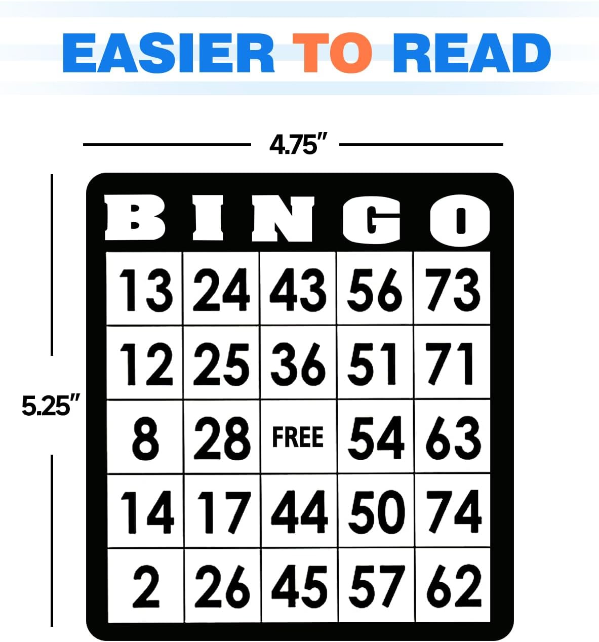 GSE Games & Sports Expert 100-Pack Multi-Color Bingo Game Cards with Easy Read Numbers, Reusable Paper Bingo Sheets for Large Groups, Family/Friend Parties