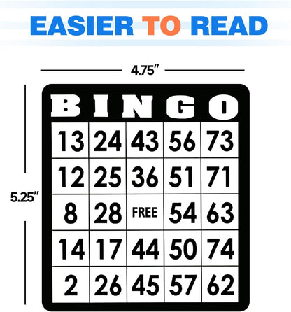 GSE Games & Sports Expert 100-Pack Multi-Color Bingo Game Cards with Easy Read Numbers, Reusable Paper Bingo Sheets for Large Groups, Family/Friend Parties