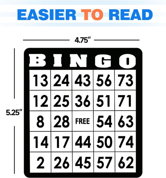 GSE Games & Sports Expert 100-Pack Multi-Color Bingo Game Cards with Easy Read Numbers, Reusable Paper Bingo Sheets for Large Groups, Family/Friend Parties