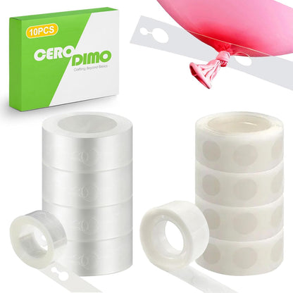 10 pcs Balloon Arch Kit 82ft with 500 Adhesive Dots Reusable Balloon Strip for DIY Balloon Garland Birthday Wedding Baby Shower Party Decorations